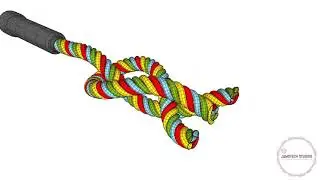 SKETCHUP2020 ANIMATED TWISTED ROPE WITH TIED KNOT.