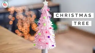 Easy DIY Paper Christmas Tree 🎄🌟 #papercrafts #christmasdecor
