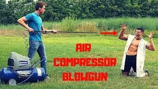 Shot by an AIR COMPRESSOR POWERED BLOWGUN Experiment | Cold Steel Big Bore Dart Gun Damage Test