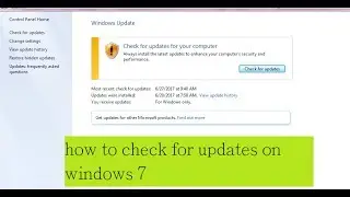 how to check for updates on windows 7
