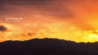 Easter Monday Sunset Over Wellington New Zealand