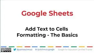 Google Sheets - Add Text to Cells - Formatting the Basics