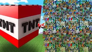TNT vs 500 RANDOM MOBS! How Many mobs can survive?