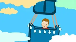 Boy in hot air balloon logo template