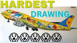 INSANE YouTube Artist draws the SUPER COMPLICATED ANA Pokemon 747! How to draw airplane (Boeing 747)