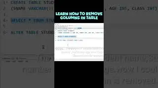 Learn how to remove column from table in SQL 