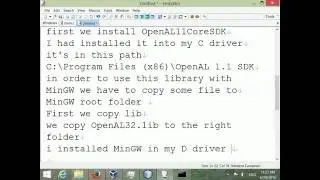 How to install and compile a program with  openal freeglut on windows and mingw