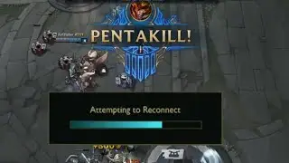 A 1v5, Level 6, 0/3/0 Pentakill as the server is going down in URF
