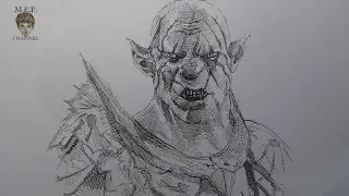 drawing with Tachikawa School G [Azog the Delfier] The Hobbit