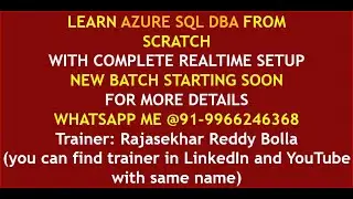 AZURE SQLDBA Training Demo