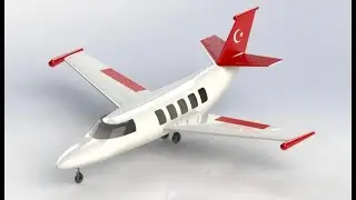 SolidWorks Uçak, Özel Jet Çizimi/ Airplane, Private Jet Drawing.SolidWorks Tutorial