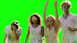 4 People Jumping & Dancing in Holi | 4K Green Screen Effects for Celebrations & Edits (No Copyright)