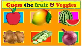 Fruits and Vegetables | Guess the Fruits and Vegetables in 3 Seconds 🍍🍓🍌 | Quiz for Kids #vocabulary