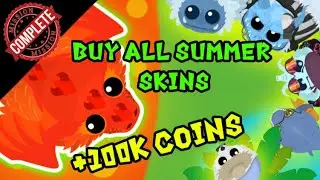 Mope.io | I finished Get 100k coins in 5 DAYS | Became Queen Flame then BUY ALL Summer skins!!!