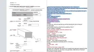 IELTS Listening Form Completion