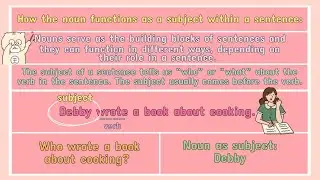 💟 (ENGLISH) How Does the Noun Function as a Subject in a Sentence? | 
