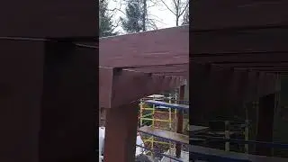 Навес из бруса.  заказать навес Plastnaves.ru