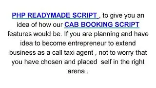 Cab Booking Clone Script