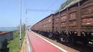 РЖД ВЛ10-1309 с грузовым поездом