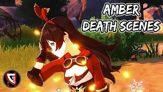 Genshin Impact Amber Death Scenes & Fails [Japanese Voice]
