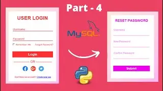 Login Page Linked With Signup Page: Forget Password | Python with MySQL Project