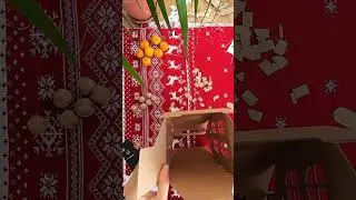 Видео обзор - наших маленьких новогодних домиков из картона 150*150*150 мм