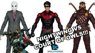 Beware the Court of Owls!! McFarlane Toys Knightwing vs Talon & Owl 3-Pack  Reveal!!!