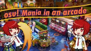 Playing osu! mania in an arcade!!!