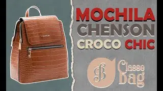MOCHILA CLASSEBAG BY CHENSON ESTRUTURADA COM TEXTURA DE CROCO SINTÉTICO