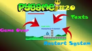 🎮Game over , Texts and Reset Game System In Pygame | Python tutorials