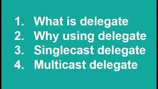 C# Urdu/Hindi delegate use singlecast multicast example Lecture17