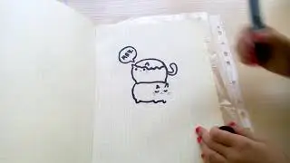 Как нарисовать маленьких пушистых толстеньких котят в рожке от мороженого.