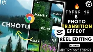Edit Name Art Reels Using PicsArt / Capcut ll 5/5 Transition effects Tutorial