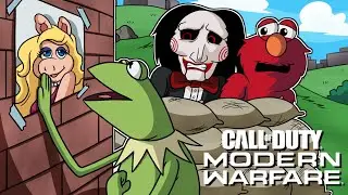 Kermit the Frog, Elmo and Jigsaw Play Modern Warfare! (Ft Miss Piggy)