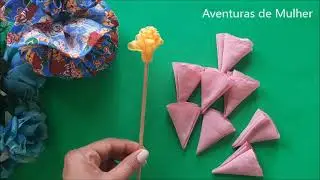 PESO DE PORTA FLOR DE FUXICO DIFERENTE BEM DELICADA