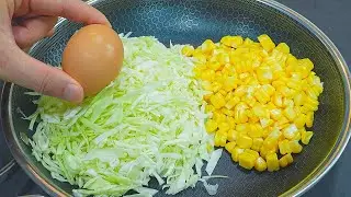 Cabbage, Corn with eggs is better than meat! Simple, Easy and very delicious cabbage recipes!