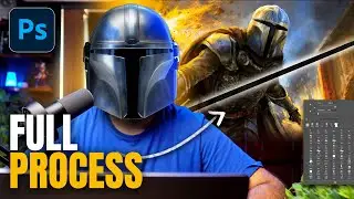 Pro Artist Redraws Mandalorian as a Medieval Knight - Photoshop Timelapse