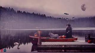 Mysterious Halloween Lake 👻 - Photo Manipulation Speed Art in Photoshop!