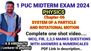 1 puc  physics system of a particle and rotational motion important questions midterm examination