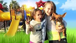 Seline e seu Irmão se Divertem no Parquinho. Vídeo Infantil para Meninas