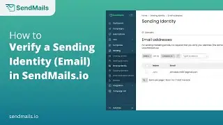 How to verify a sending identity (email address) in SendMails.io