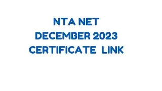 UGC - NET DWCEMBER CERTIFICATE 2023