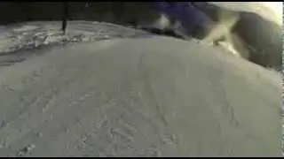 Спуск по 6 трассе на сноуборде 28 декабря 2013