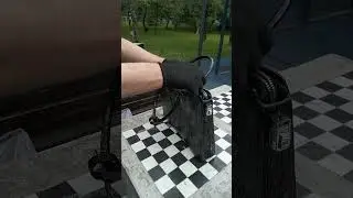 Сумка черная из кожи крокодила
