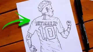 Como desenhar O Neymar JR CAMISA 10 / How to draw ✅💯
