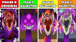 Sprunki Phase 9 original vs Malediction PHASE 9 vs Phase 10 vs PHASE 11