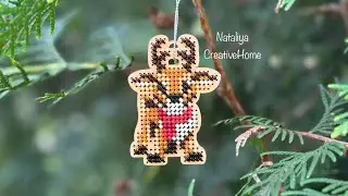 🦌 Вишивка бісером на деревʼяній заготовці Олень /Робота моєї донечки💗