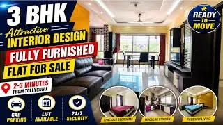 3 BHK Attractive Interior Designed Furnished Flat For Sale | 2 Min From Tollygunj | Lift + Security 
