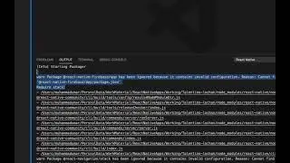 React native error : contains invalid configuration