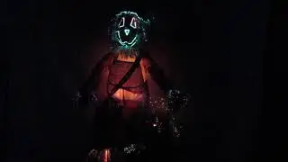 Gemmy 36" Fiber Optic Scarecrow Pumpkin Fall Pose-able Arms Sack of Hay Halloween SOLD
